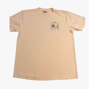 Mens Zion National Park T Shirt Pale Yellow Utah Adventure Outdoor Size L